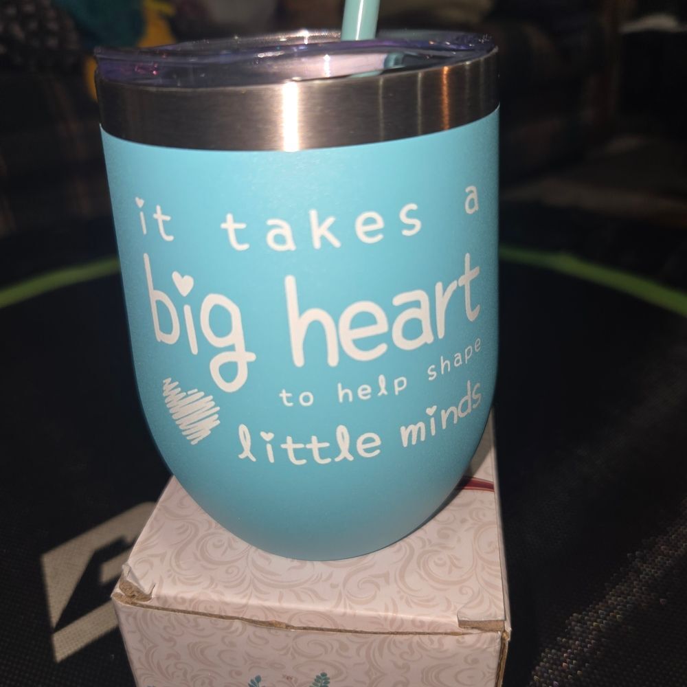 Blue Insulated Tumbler with Inspirational Quote